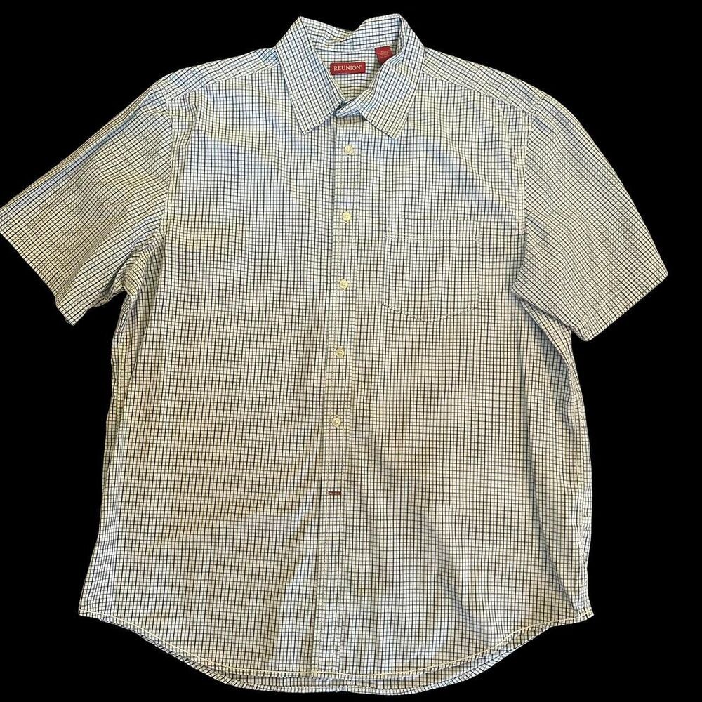 Reunion Men's Plaid Short Sleeve Button Down Shirt XL